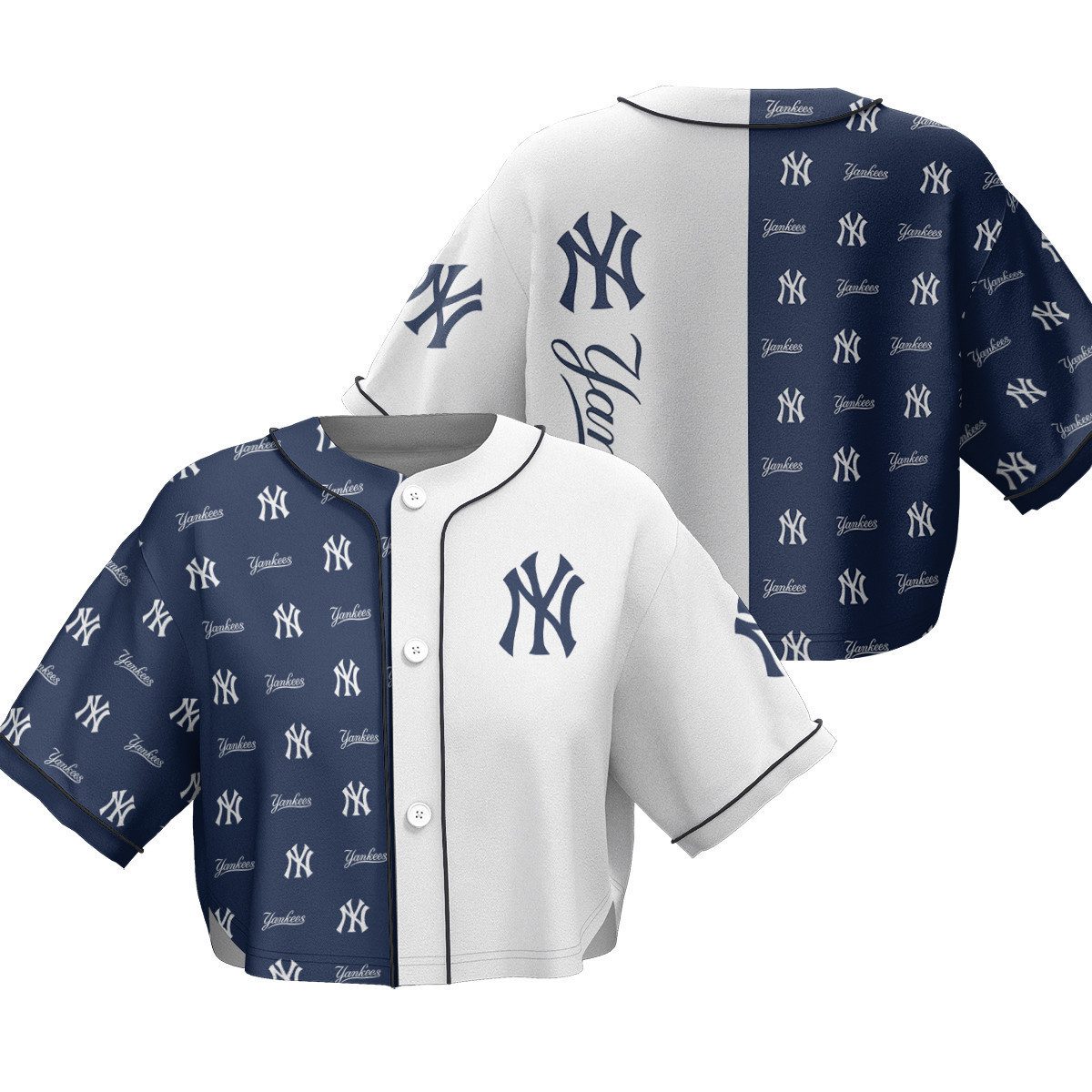 New-York-Yankees-Crop-Top-Baseball-Jersey-CBJS1071 New York Yankees Crop Top Baseball Jersey CBJS1071