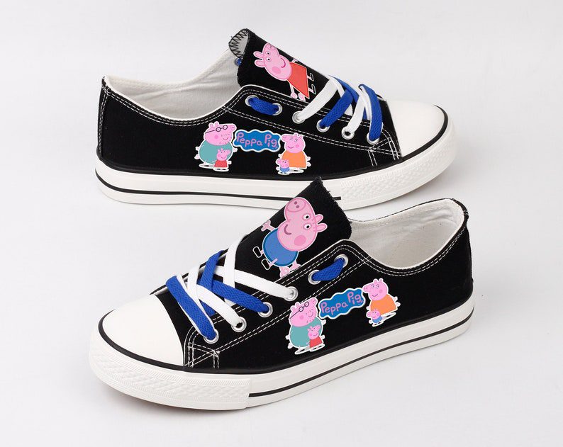 Peppa-Pig-Shoes-Low-Top-Canvas-Sneakers-Black-Shoes-ELT1161 Peppa Pig Shoes Low Top Canvas Sneakers Black Shoes ELT1161