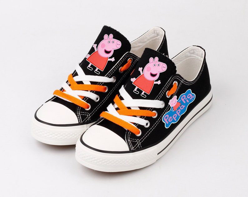 Peppa-Pig-Shoes-Low-Top-Canvas-Sneakers-Black-Shoes-ELT1162 Peppa Pig Shoes Low Top Canvas Sneakers Black Shoes ELT1162
