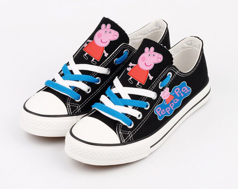 Peppa-Pig-Shoes-Low-Top-Canvas-Sneakers-Black-Shoes-ELT1164 Peppa Pig Shoes Low Top Canvas Sneakers Black Shoes ELT1164