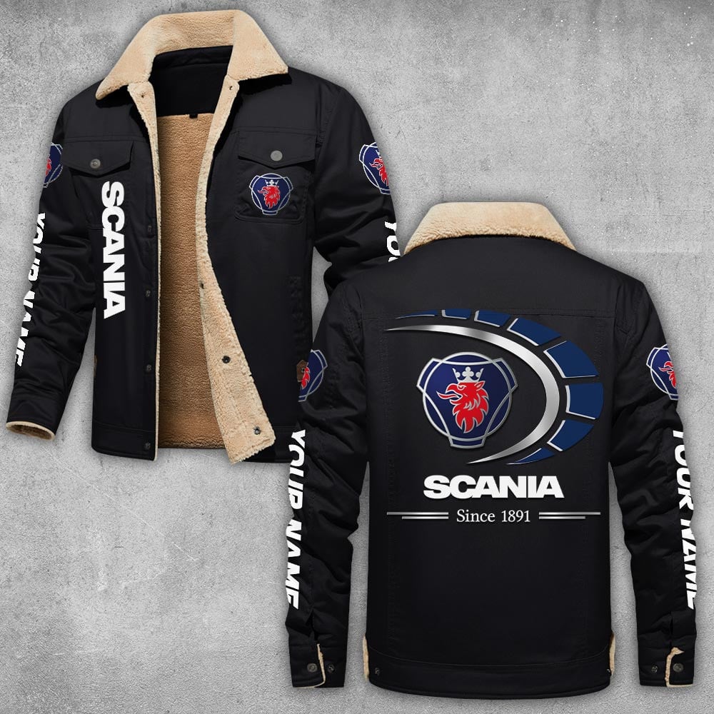 Scania-Lapel-Collar-Fleece-Cargo-Jacket-Winter-Jacket-LCJ1044 Scania Lapel Collar Fleece Cargo Jacket Winter Jacket LCJ1044