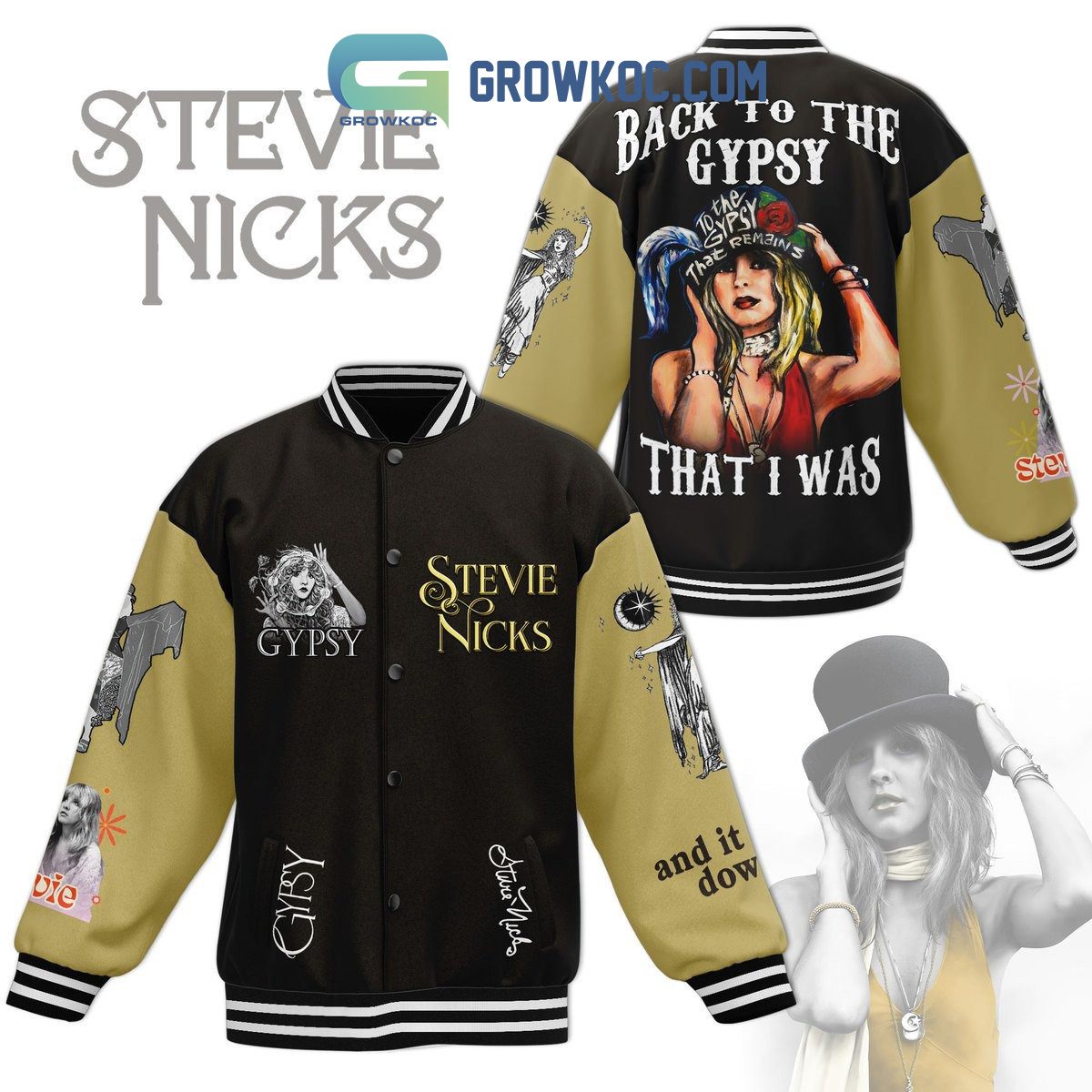 Stevie-Nicks-Back-To-The-Gypsy-That-I-Was-Baseball-Jacket-GBJ1177 Stevie Nicks Back To The Gypsy That I Was Baseball Jacket GBJ1177