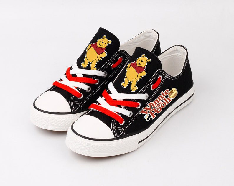 Winnie-The-Pooh-Shoes-Low-Top-Canvas-Sneakers-Black-ELT1072 Winnie The Pooh Shoes Low Top Canvas Sneakers Black ELT1072