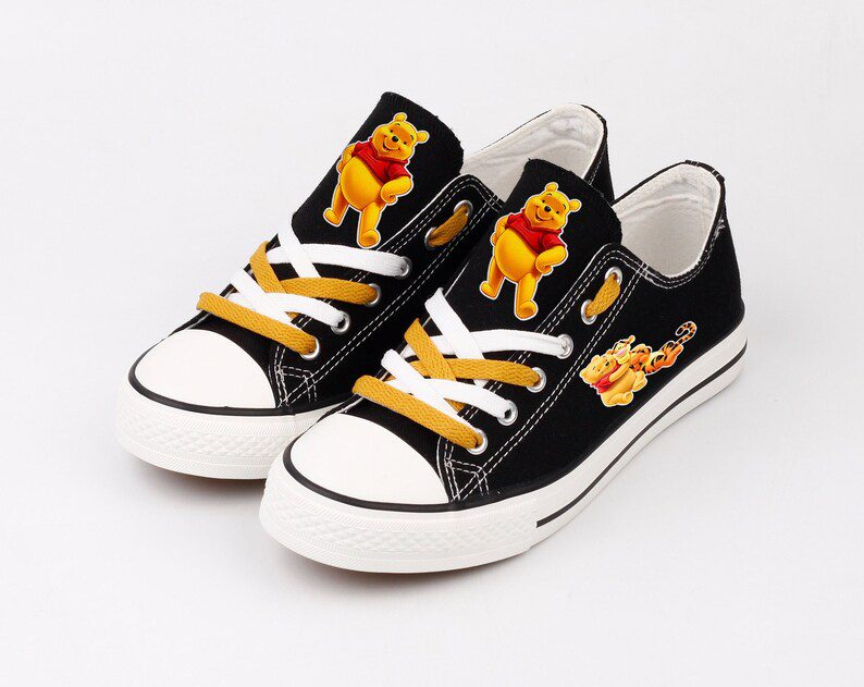 Winnie-The-Pooh-Shoes-Low-Top-Canvas-Sneakers-Black-ELT1073 Winnie The Pooh Shoes Low Top Canvas Sneakers Black ELT1073