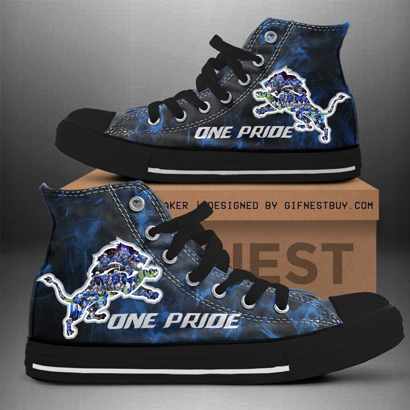 Detroit Lions High Top Canvas Shoes  GHT1077 Detroit Lions High Top Canvas Shoes  GHT1077