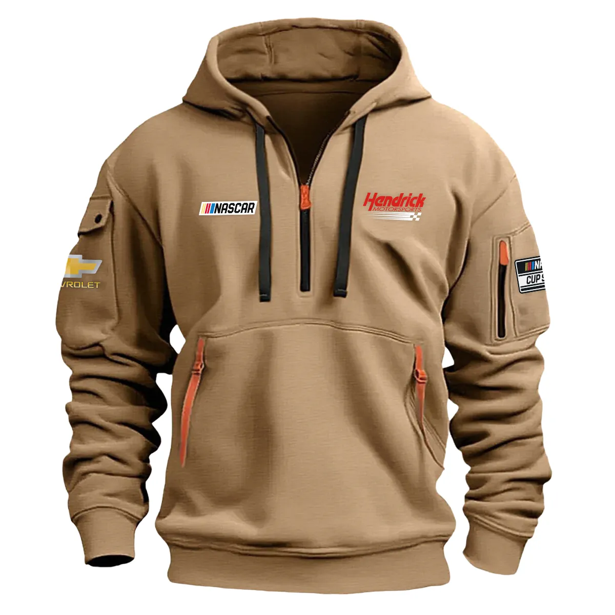 Hendrick Motorsports Nascar Cup Series Color Khaki Quarter Zip Hoodie KQZ1013
