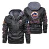 New York Mets Black Brown Leather Jacket LIZ213