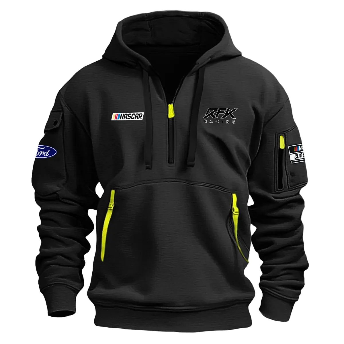 RFK Racing Nascar Cup Series Color Black Quarter Zip Hoodie KQZ1011