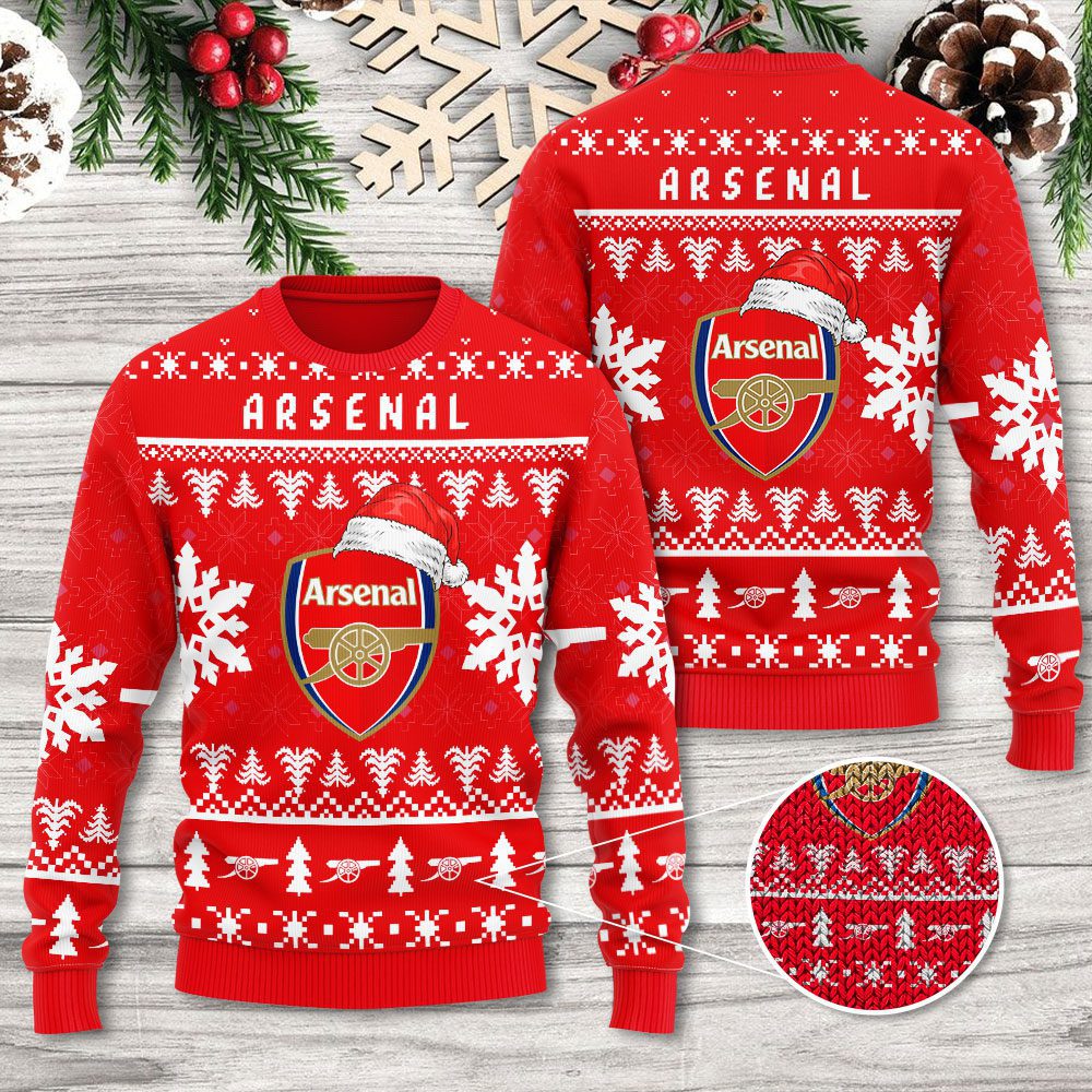 Arsenal-3D-Ugly-Sweater-GNC1109 Arsenal 3D Ugly Sweater GNC1109