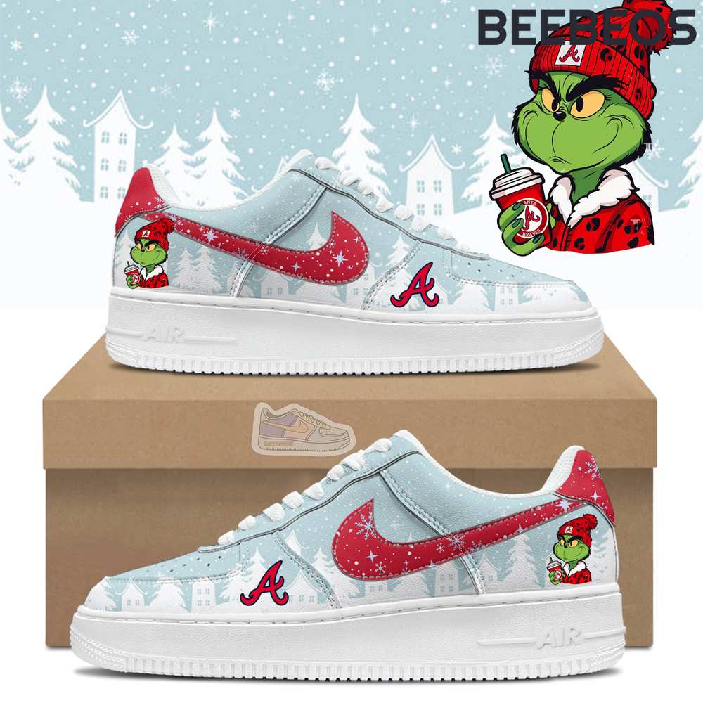 Atlanta Braves Grinchmas Air Force 1 Atlanta Braves Grinchmas Air Force 1 Shoes AF1 Limited Sneakers