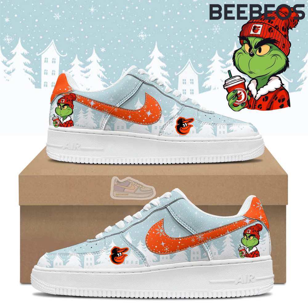Baltimore Orioles Grinchmas Air Force 1 Baltimore Orioles Grinchmas Air Force 1 Shoes AF1 Limited Sneakers