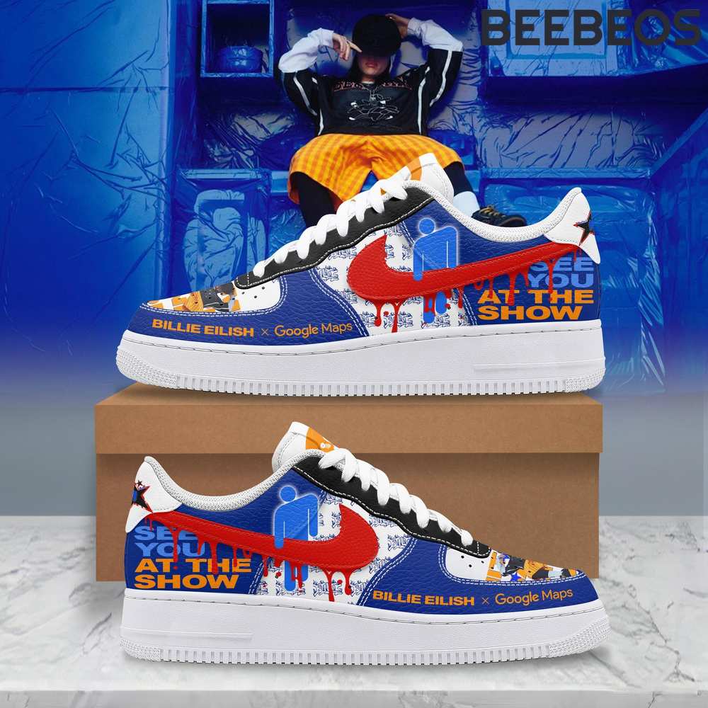 Billie Eilish x Google Maps See You At The Show Air Force 1 Shoes Billie Eilish x Google Maps See You At The Show Air Force 1 Shoes AF1 Limited Sneakers