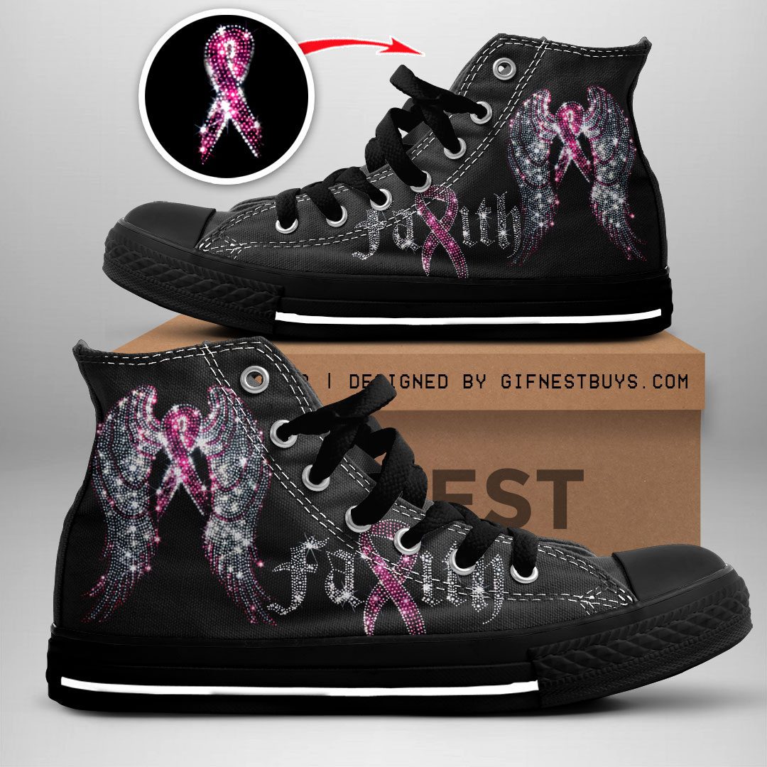 Breast-Cancer-Awareness-High-Top-Canvas-Shoes-ACA1019 Breast Cancer Awareness High Top Canvas Shoes ACA1019