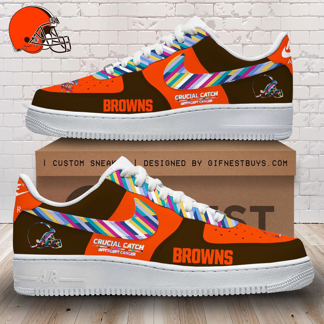 Cleveland-Browns-Air-Force-1-Sneaker-GNC1125 Cleveland Browns Air Force 1 Sneaker GNC1125