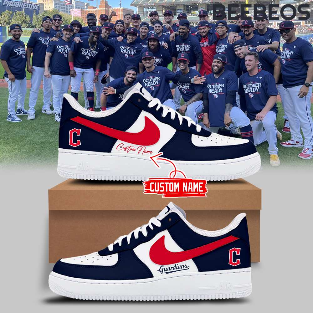 Cleveland Guardians AL Central Champs 2024 Air Force 1 Cleveland Guardians AL Central Champs 2024 Air Force 1 Shoes AF1 Limited Sneakers