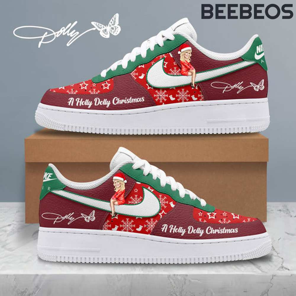 Dolly Parton A Holly Dolly Christmas Air Force 1 Shoes Dolly Parton A Holly Dolly Christmas Air Force 1 Shoes AF1 Limited Sneakers