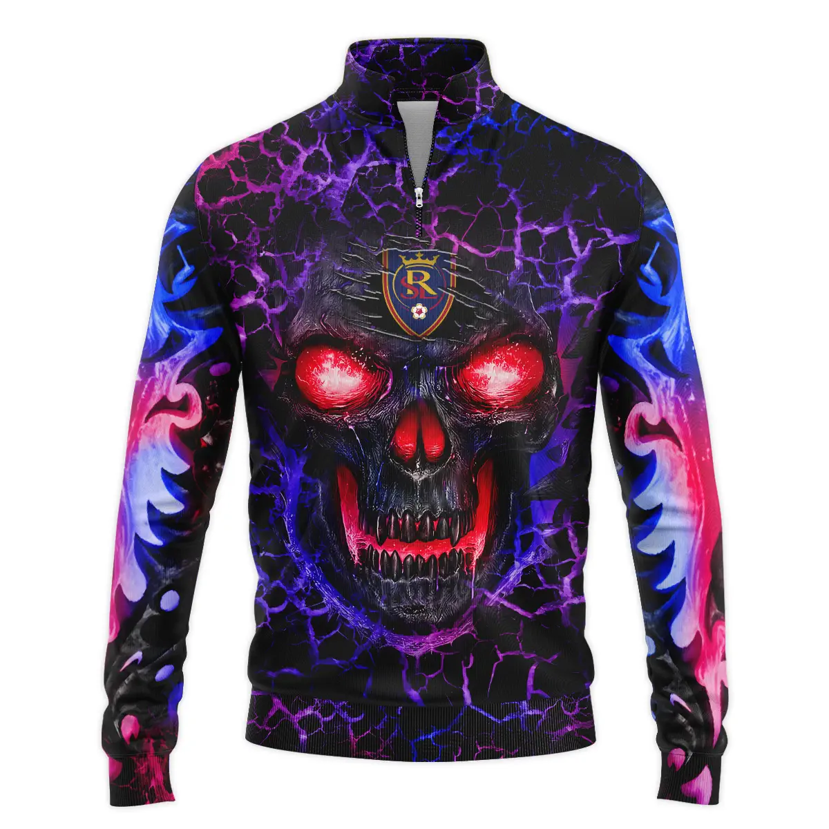 Flaming-Skull-MLS-Real-Salt-Lake-Quarter-Zip-Jacket-LQZ1057-1