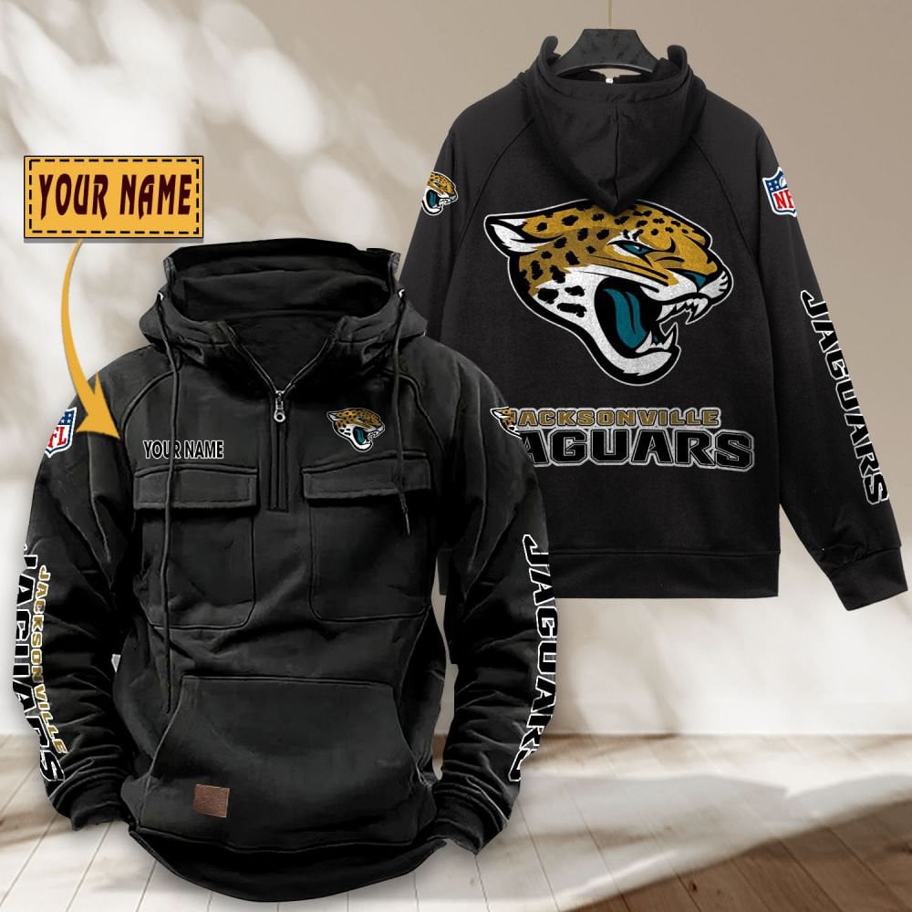 Jacksonville-Jaguars-NFL-Personalized-Multi-Pocket-Quarter-Zip-Vintage-Hoodie-WVH1048 Jacksonville Jaguars NFL Personalized Multi Pocket Quarter Zip Vintage Hoodie WVH1048