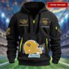 Jacksonville Jaguars Personalized Big Logo NFL Quarter Zip Hoodie For Fans WQH5076