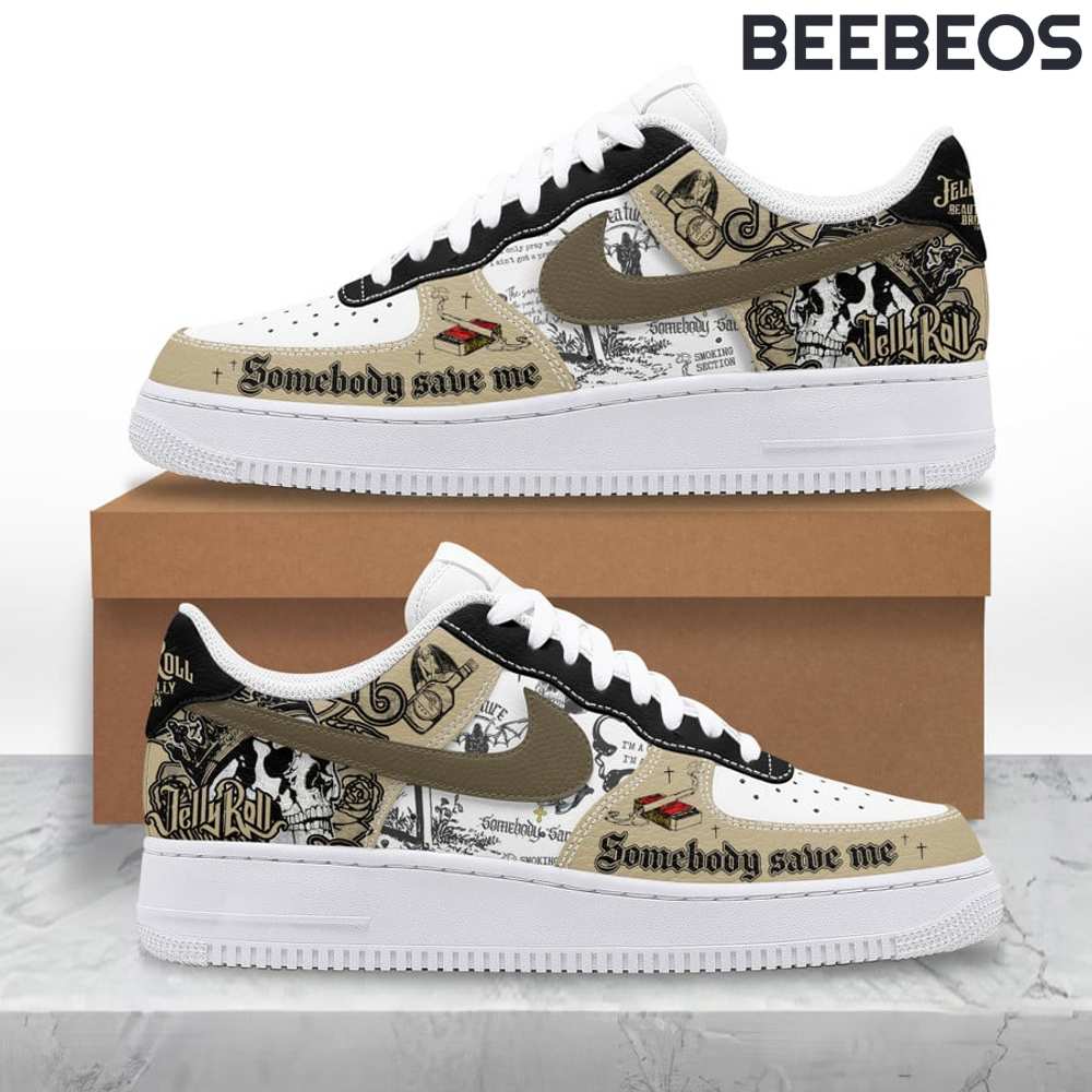 Jelly Roll Beautifully Broken 2024 Tour Air Force 1 Shoes Jelly Roll Beautifully Broken 2024 Tour Air Force 1 Shoes AF1 Limited Sneakers