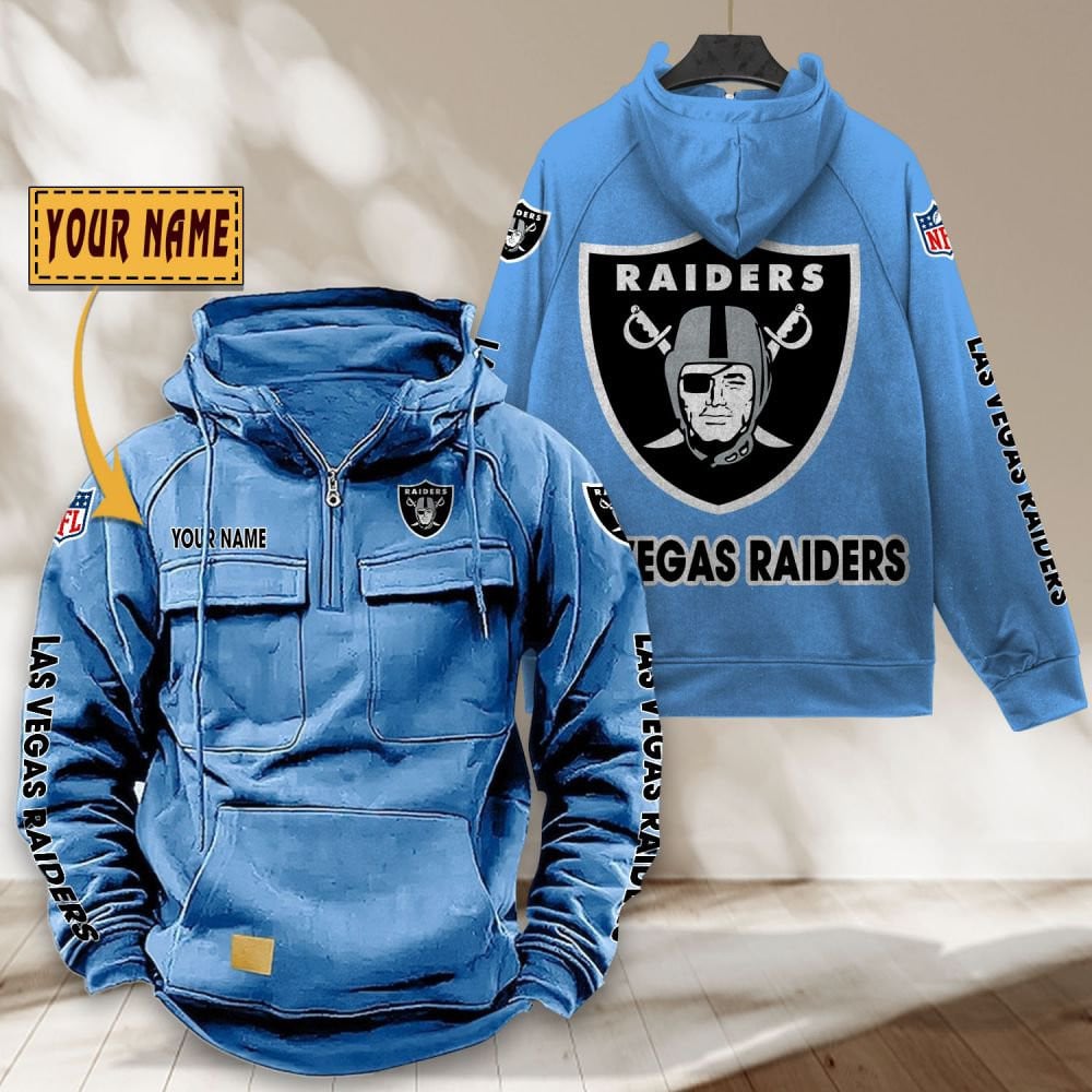 Las-Vegas-Raiders-NFL-Personalized-Multi-Pocket-Quarter-Zip-Vintage-Hoodie-WVH1046-3