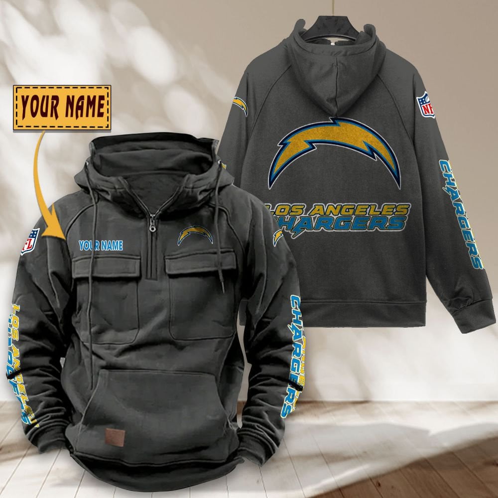 Los-Angeles-Chargers-NFL-Personalized-Multi-Pocket-Quarter-Zip-Vintage-Hoodie-WVH1050-1