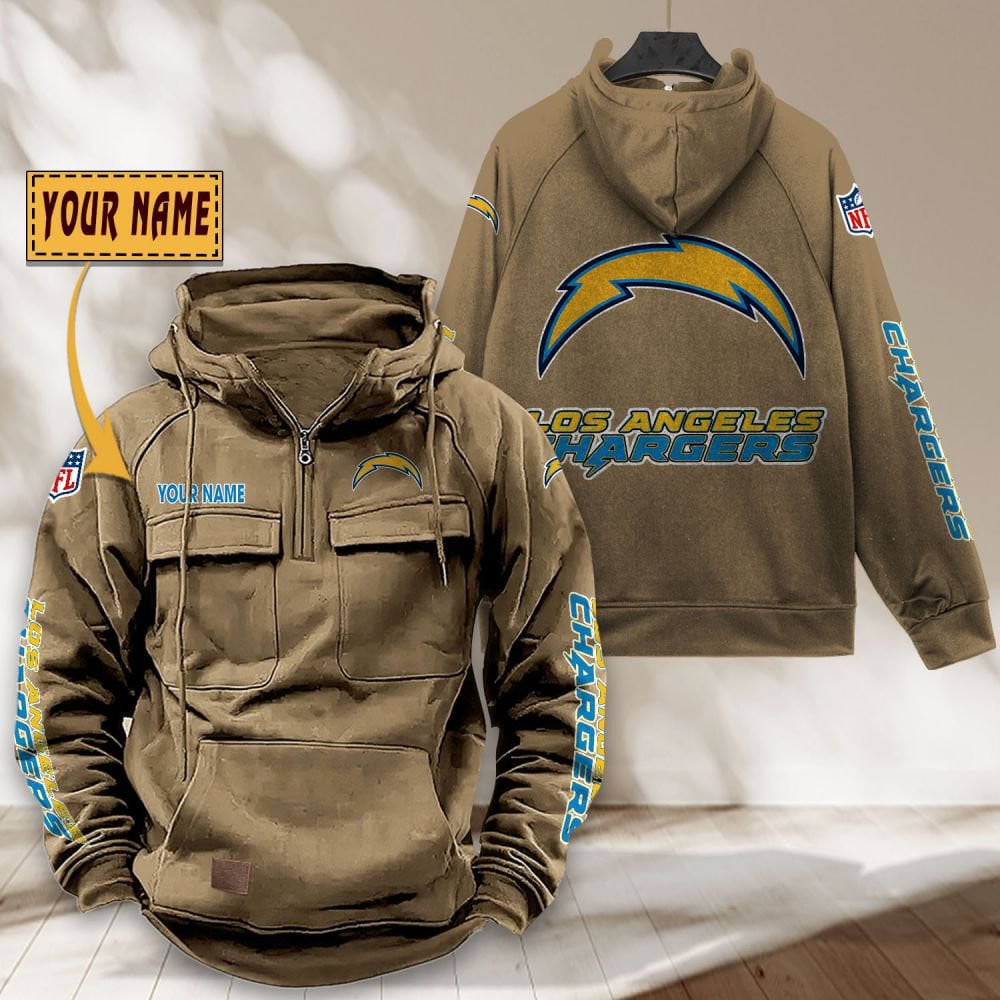 Los-Angeles-Chargers-NFL-Personalized-Multi-Pocket-Quarter-Zip-Vintage-Hoodie-WVH1050-4