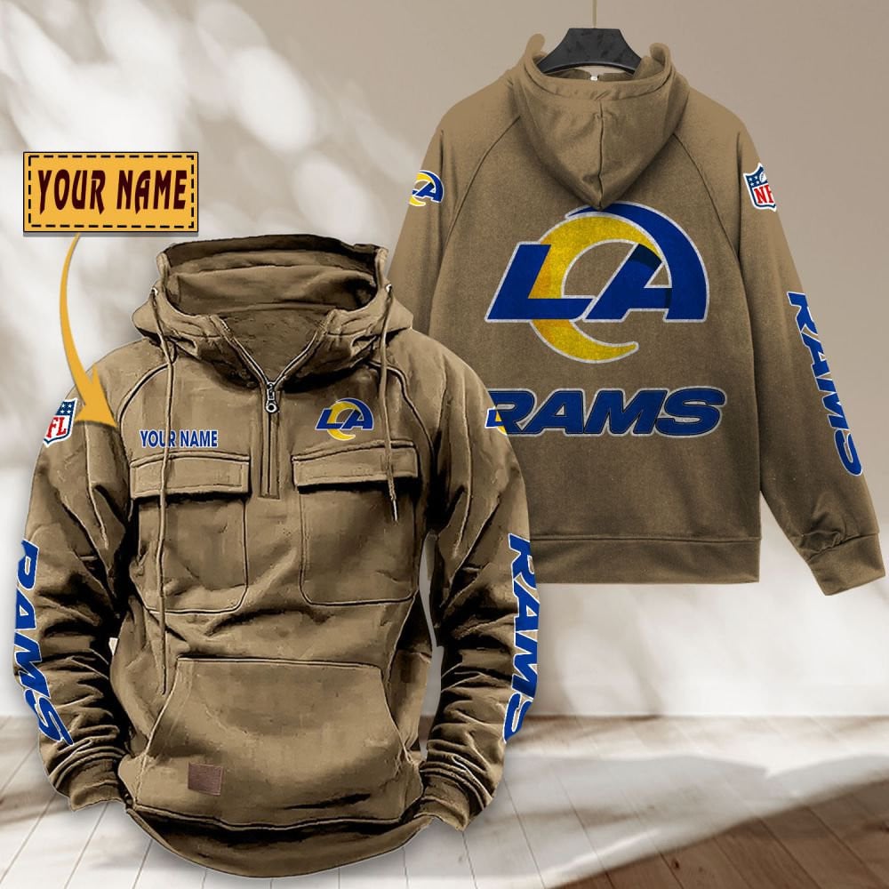Los-Angeles-Rams-NFL-Personalized-Multi-Pocket-Quarter-Zip-Vintage-Hoodie-WVH1049-4
