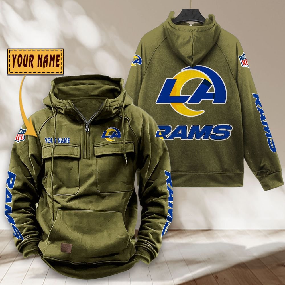 Los-Angeles-Rams-NFL-Personalized-Multi-Pocket-Quarter-Zip-Vintage-Hoodie-WVH1049-5