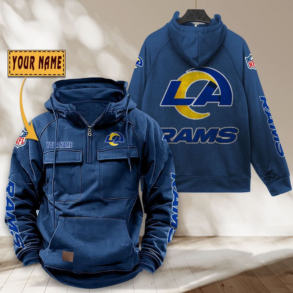 Los-Angeles-Rams-NFL-Personalized-Multi-Pocket-Quarter-Zip-Vintage-Hoodie-WVH1049-6
