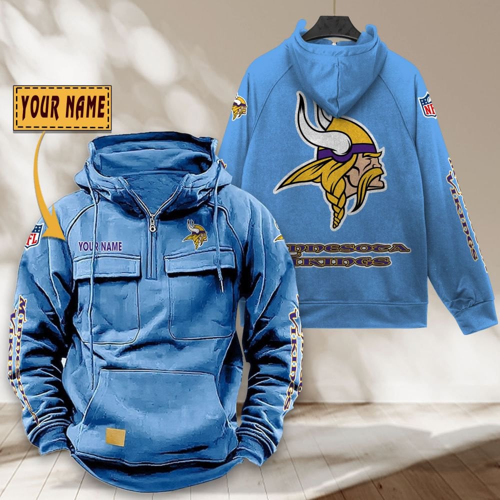 Minnesota-Vikings-NFL-Personalized-Multi-Pocket-Quarter-Zip-Vintage-Hoodie-WVH1052-3