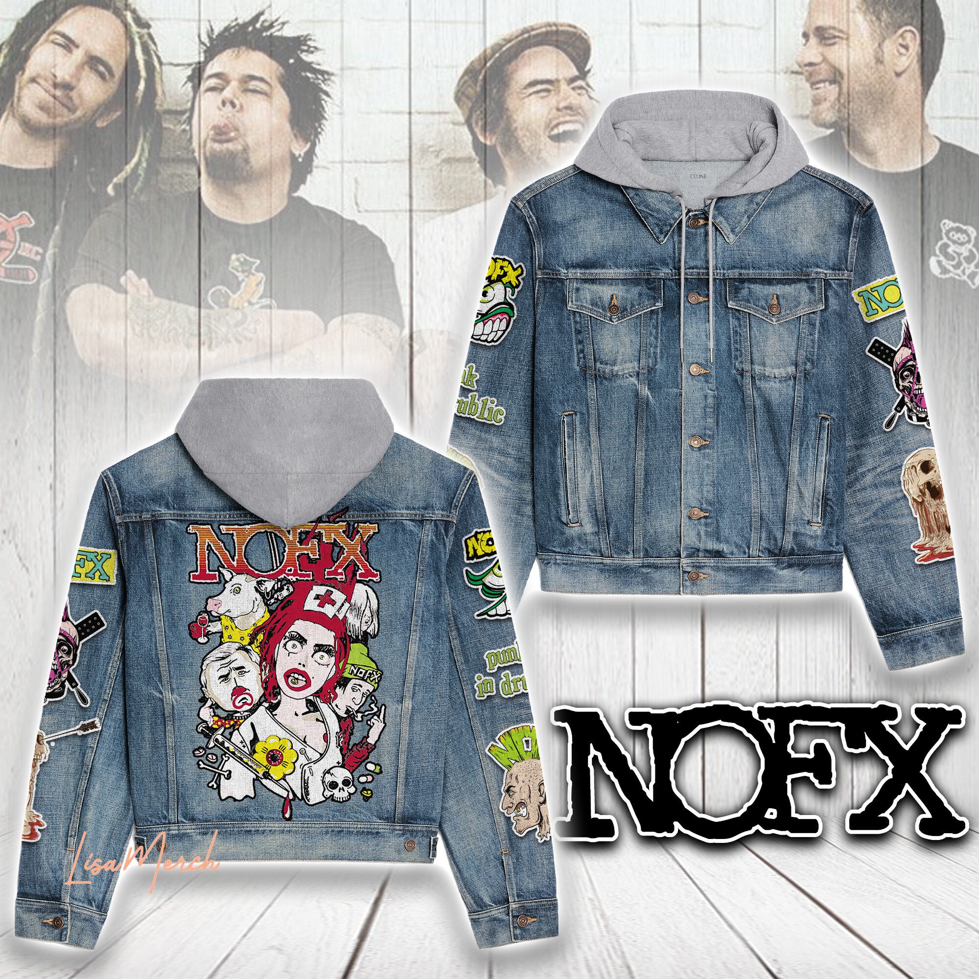 NOFX-Hooded-Denim-Jacket-LDN1099 NOFX Hooded Denim Jacket LDN1099
