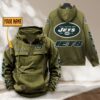 New York Jets NFL Personalized Multi Pocket Quarter Zip Vintage Hoodie WVH1056