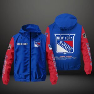New York Rangers NHL Personalized Windbreaker Outdoor Jacket WBJ3021