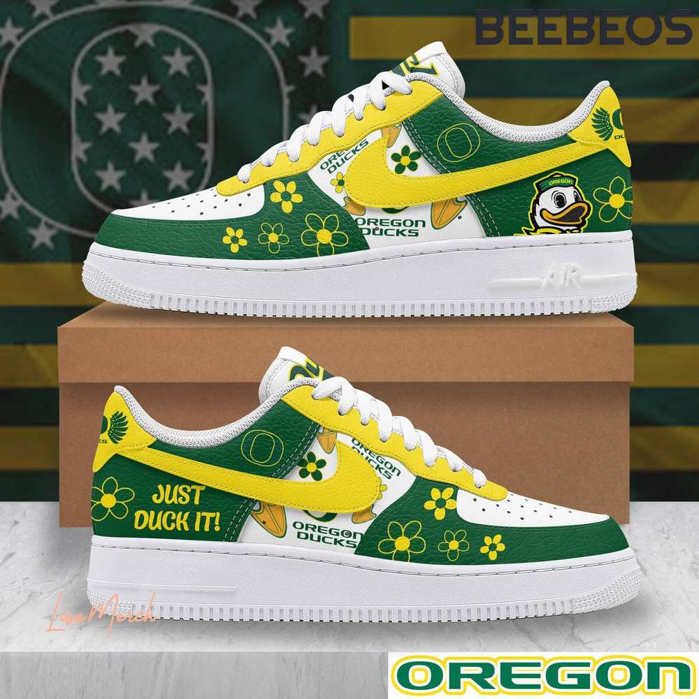 Oregon Ducks Just Duck It Air Force 1 Oregon Ducks Just Duck It Air Force 1 Shoes AF1 Limited Sneakers