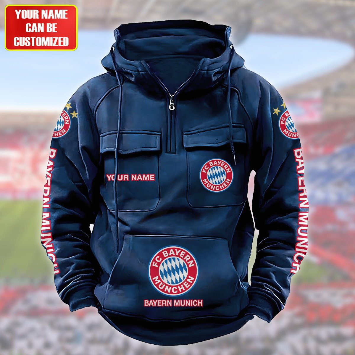 Personalized-Bayern-Munich-Quarter-Zip-Hoodie-Retro-Hoodie-2
