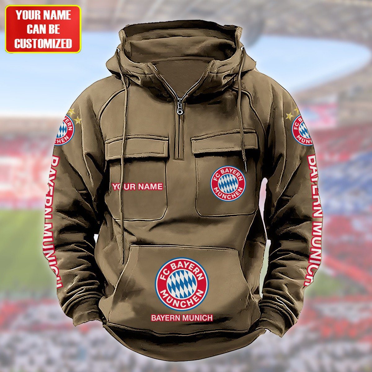 Personalized-Bayern-Munich-Quarter-Zip-Hoodie-Retro-Hoodie-4