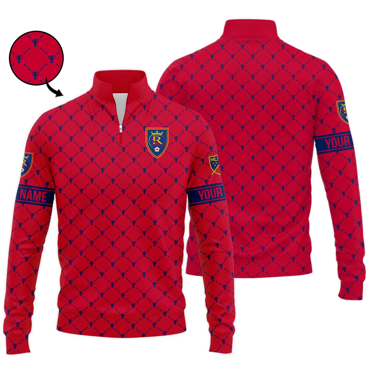 Personalized Real Salt Lake MLS Quarter Zip Jacket LQZ1152