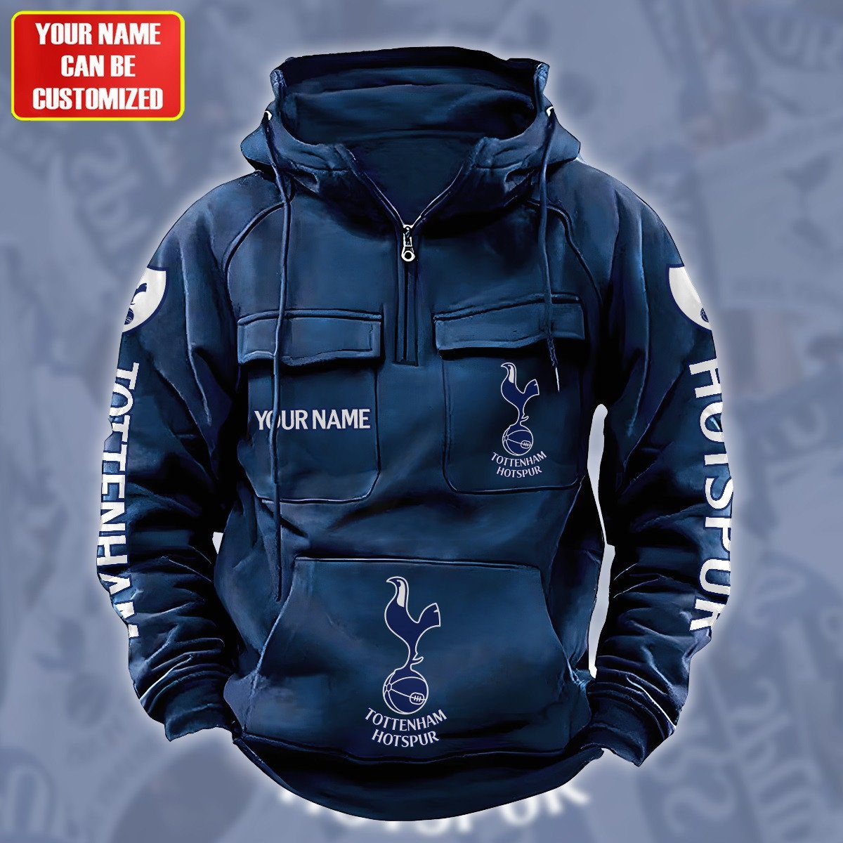 Personalized-Tottenham-Hotspur-Quarter-Zip-Hoodie-Retro-Hoodie-2