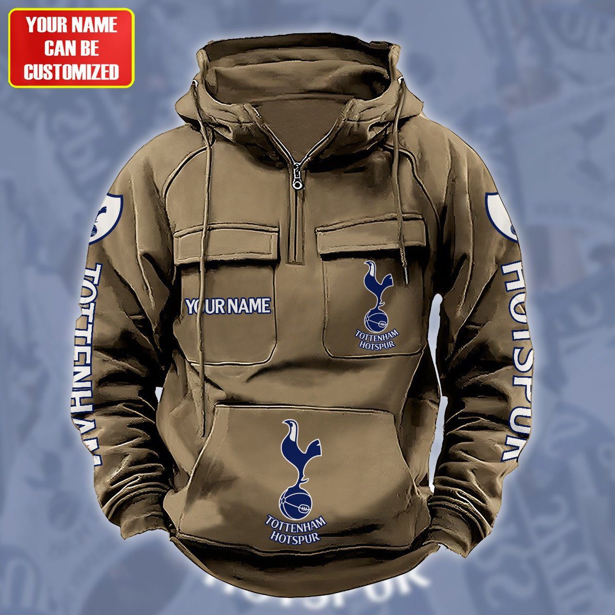 Personalized-Tottenham-Hotspur-Quarter-Zip-Hoodie-Retro-Hoodie-4