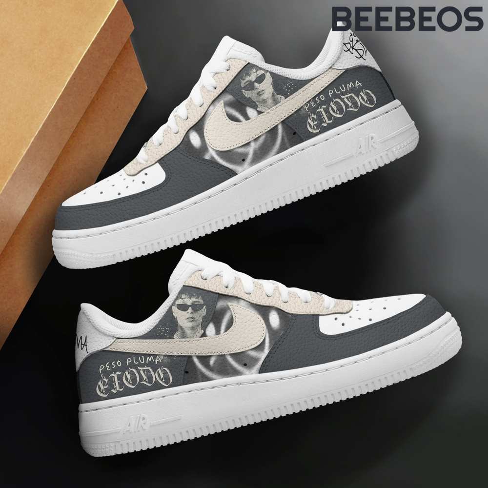 Peso Pluma Grey Air Force 1 Shoes