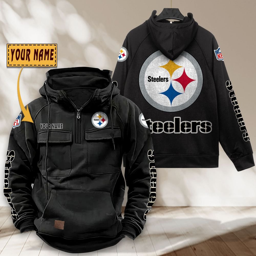 Pittsburgh-Steelers-NFL-Personalized-Multi-Pocket-Quarter-Zip-Vintage-Hoodie-WVH1059-2