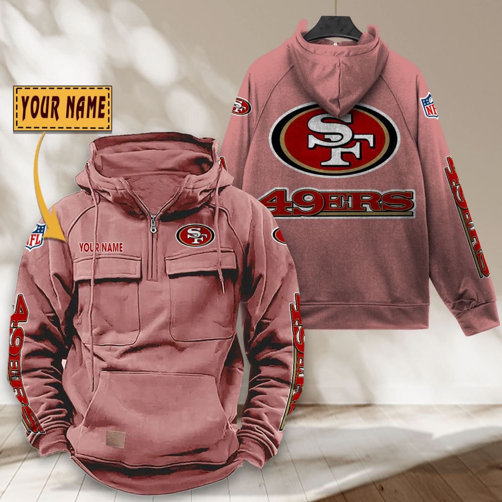 San-Francisco-49ers-NFL-Personalized-Multi-Pocket-Quarter-Zip-Vintage-Hoodie-WVH1061-2