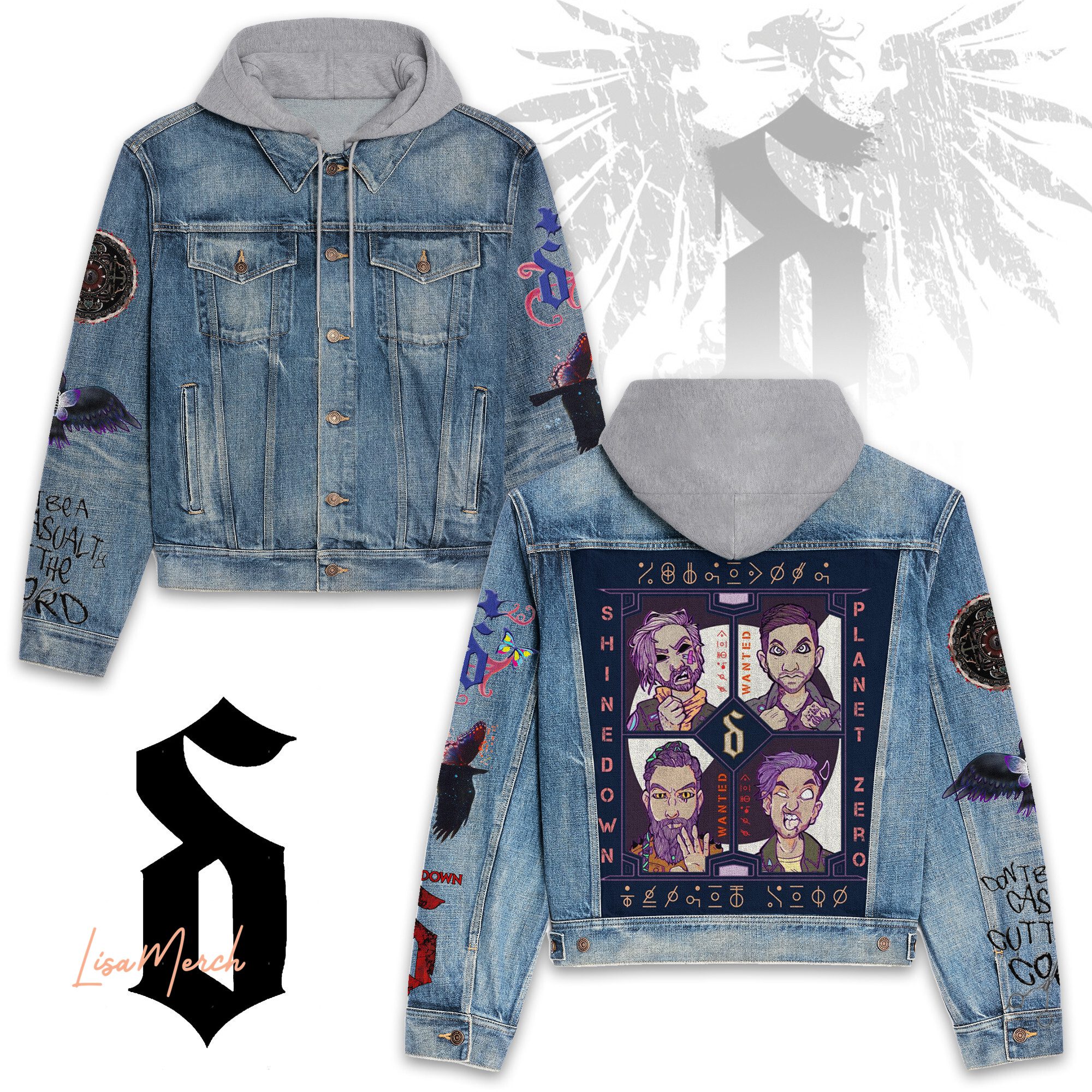 Shinedown-Hooded-Denim-Jacket-LDN1129 Shinedown Hooded Denim Jacket LDN1129