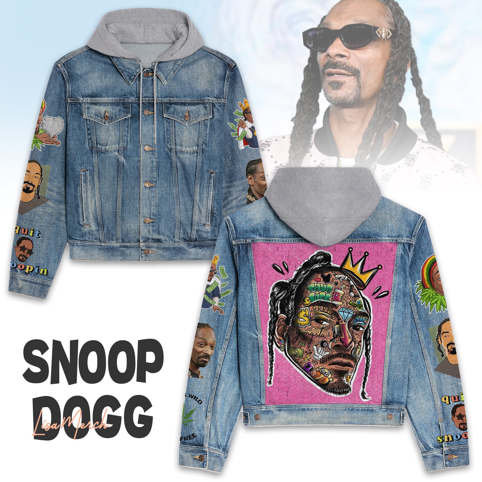 Snoop-Dogg-Hooded-Denim-Jacket-LDN1134 Snoop Dogg Hooded Denim Jacket LDN1134