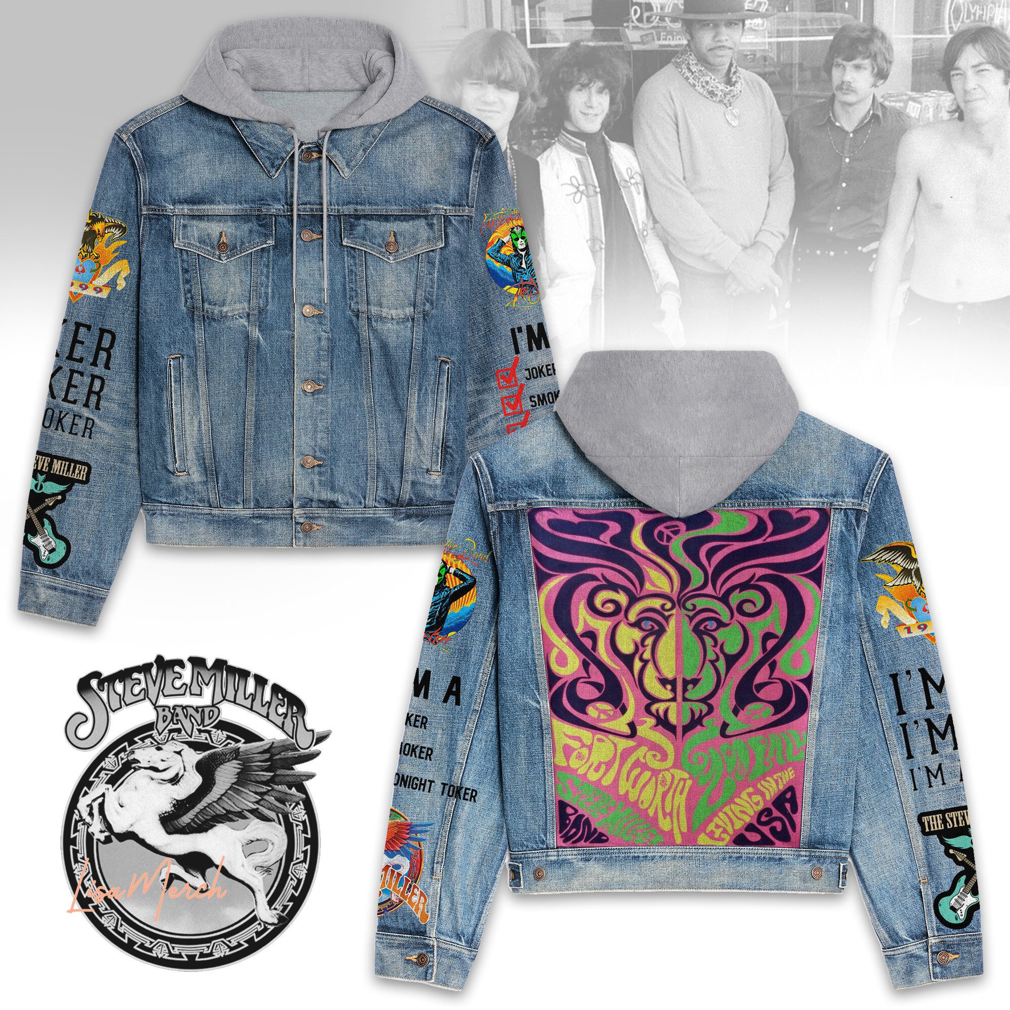 Steve-Miller-Band-Hooded-Denim-Jacket-LDN1131 Steve Miller Band Hooded Denim Jacket LDN1131