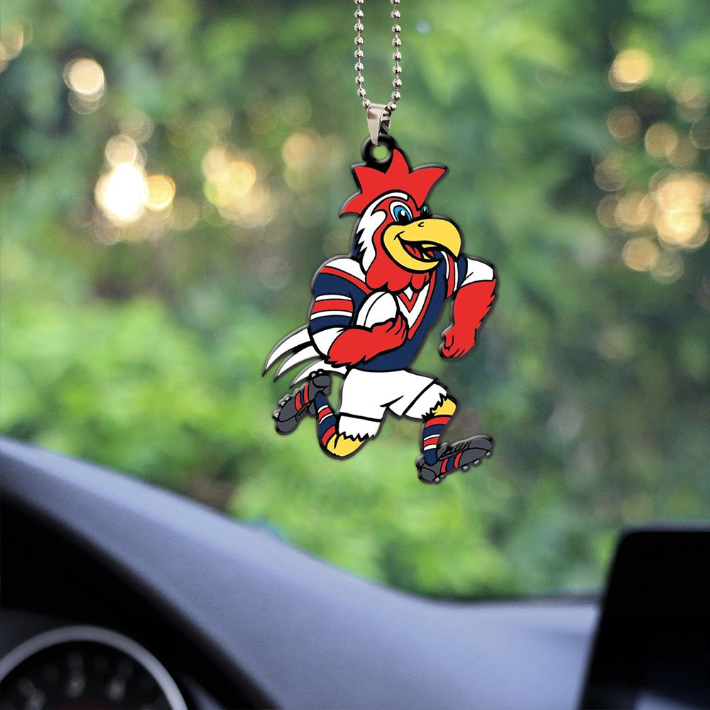 Sydney-Roosters-Custom-Shape-2-sided-Acrylic-Car-Ornament-GOM1015-1