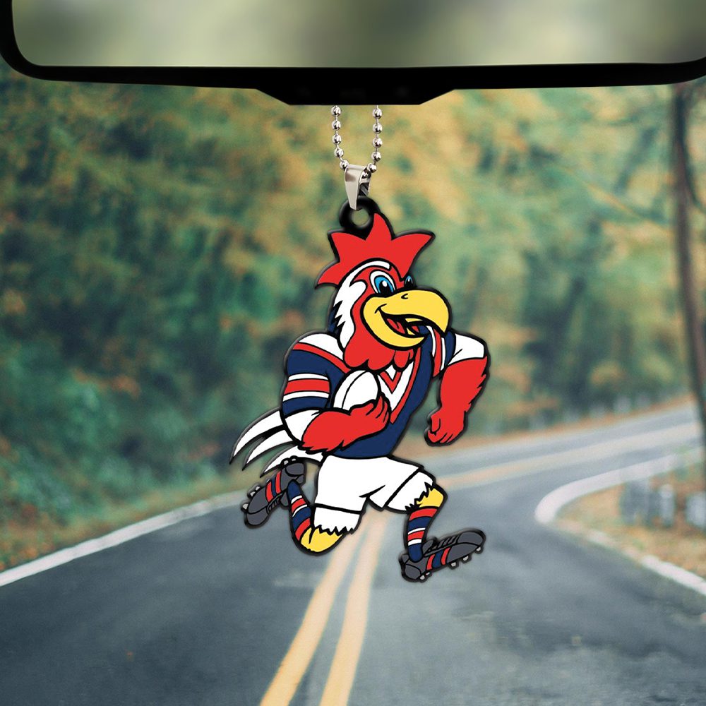 Sydney-Roosters-Custom-Shape-2-sided-Acrylic-Car-Ornament-GOM1015 Sydney Roosters Custom Shape 2-sided Acrylic Car Ornament GOM1015