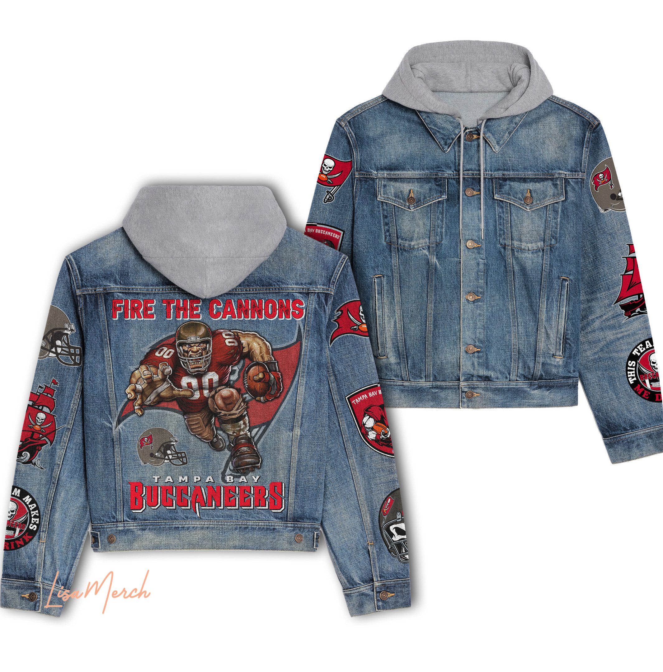 Tampa-Bay-Buccaneers-Hooded-Denim-Jacket-LDN1137 Tampa Bay Buccaneers Hooded Denim Jacket LDN1137