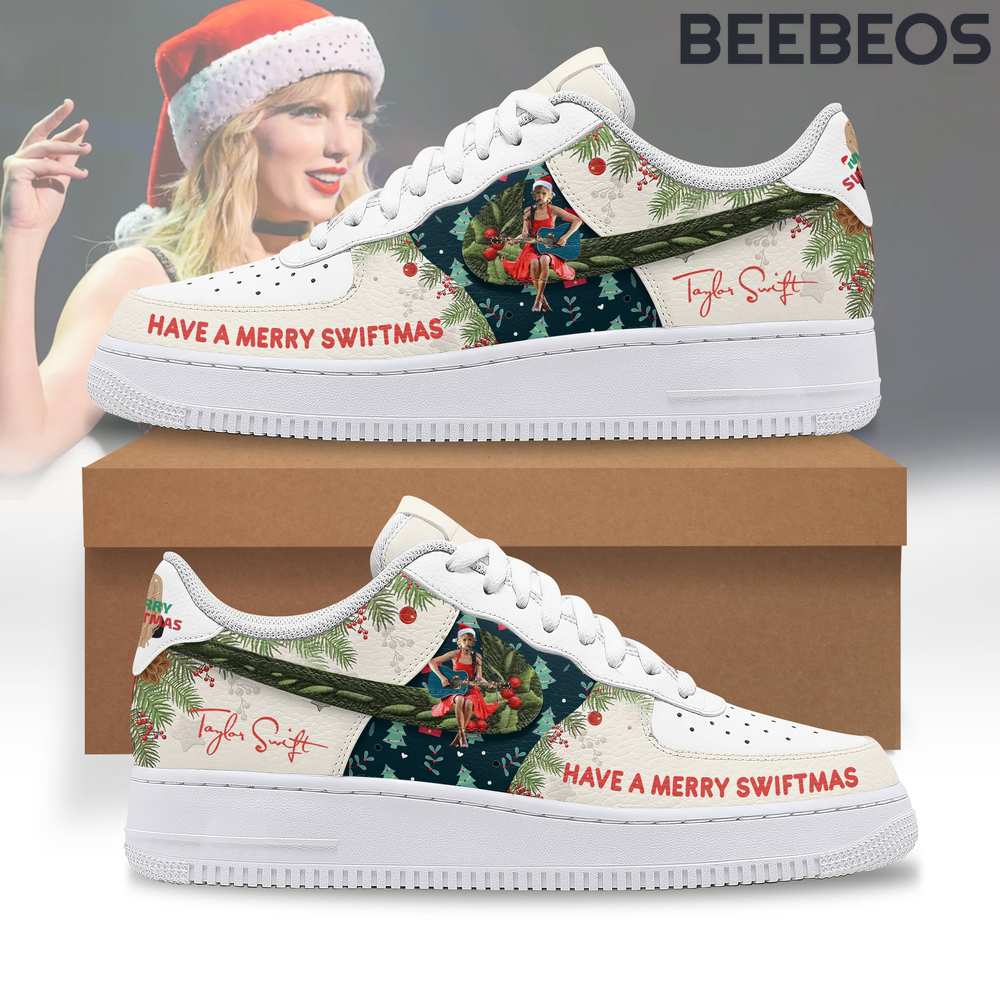Taylor Swift Have a Merry Swiftmas Air Force 1 Shoes Taylor Swift Have a Merry Swiftmas Air Force 1 Shoes AF1 Limited Sneakers